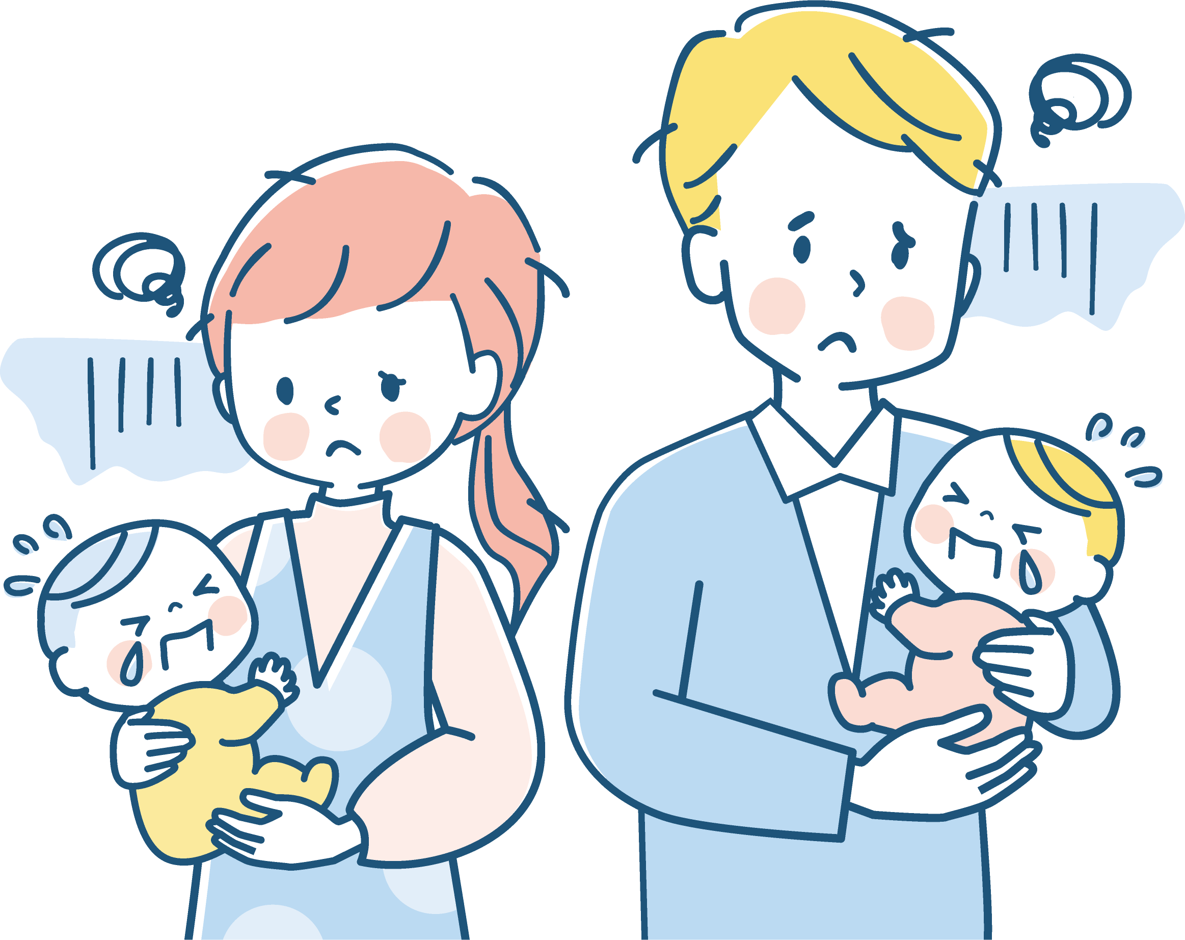 育児に悩んでいるイラスト